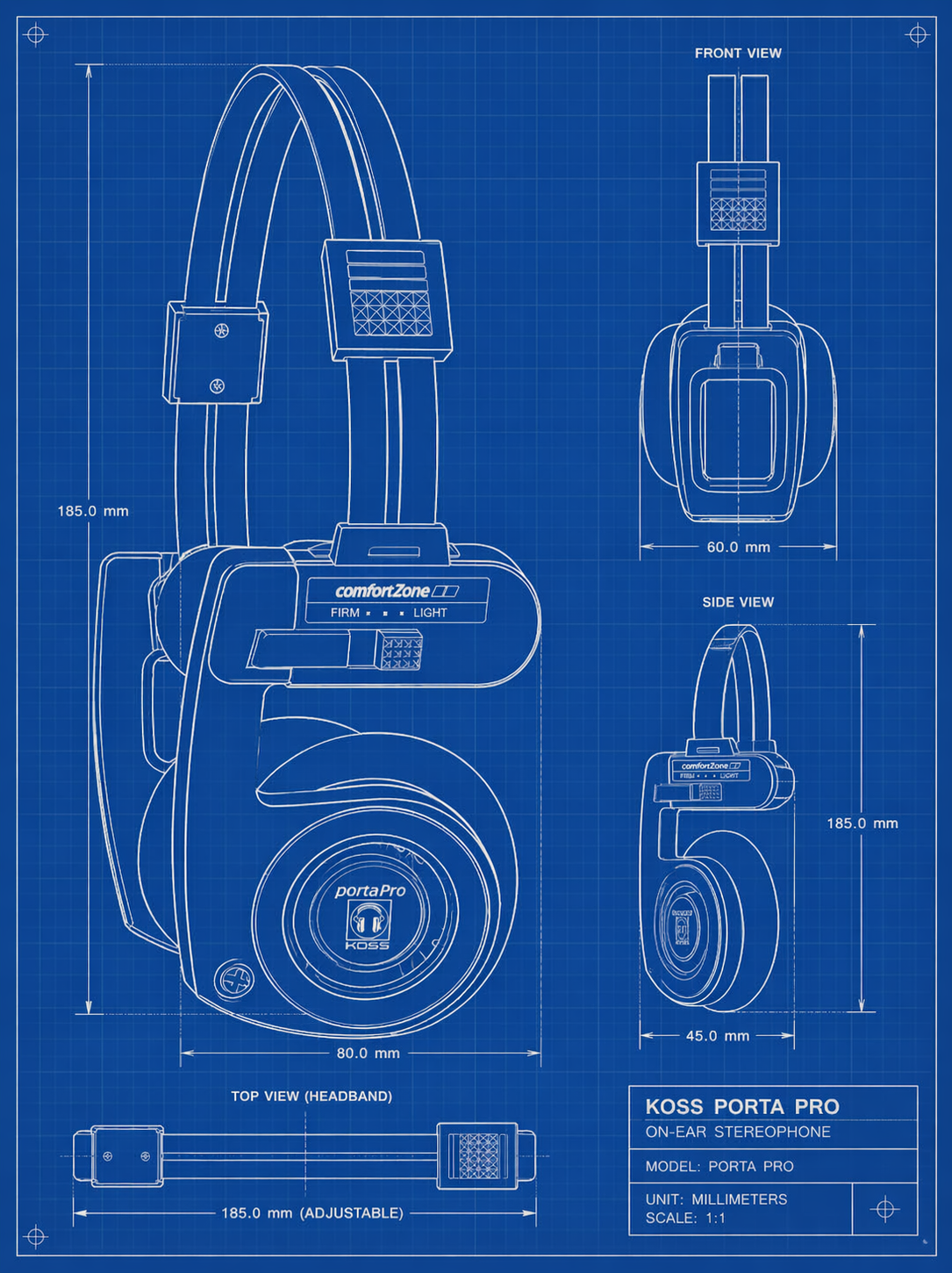 The Accidental Engineering Masterpiece: KOSS Porta Pro Blueprint Edition
