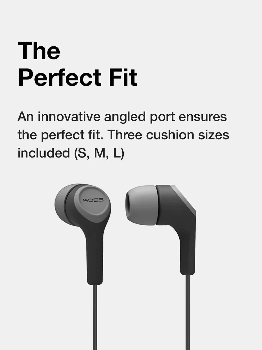 KOSS BT115i Grey Wireless Headphones with inline mic and remote